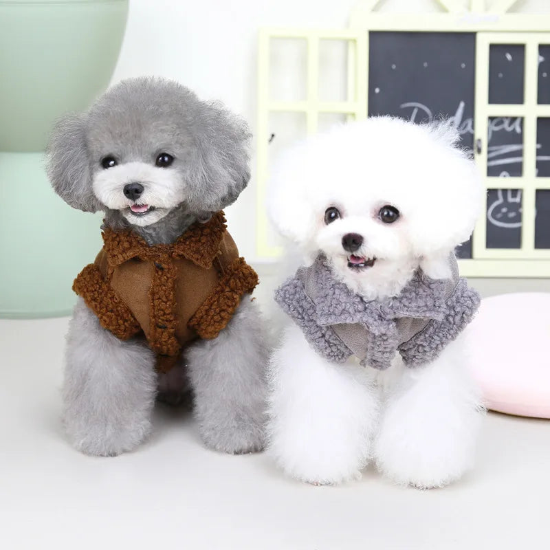 Thickened Solid Fleece Plush Dog Vest