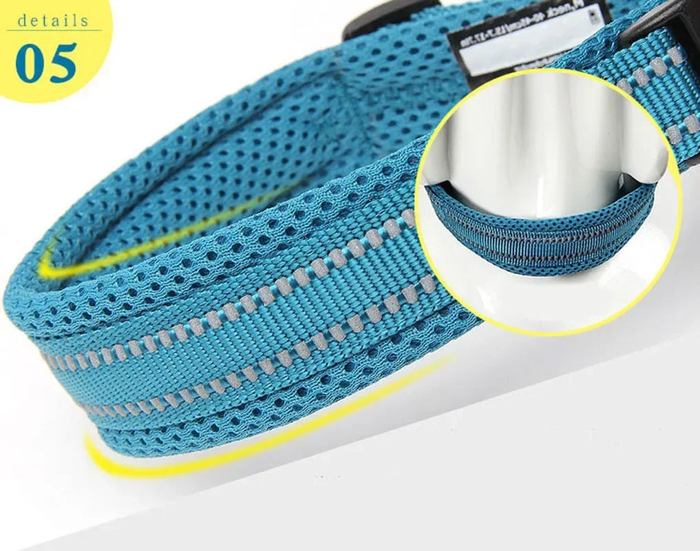 Heavy Duty Mesh-Padded 3M Reflective Dog Collar