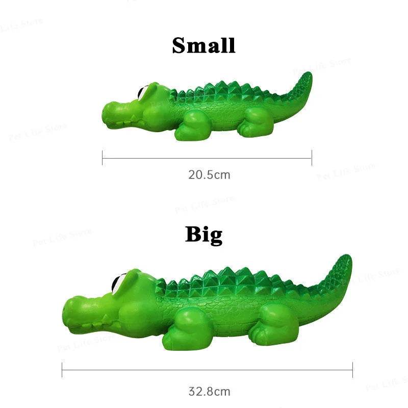 Squeaky Rubber Crocodile Dog Chew Toy