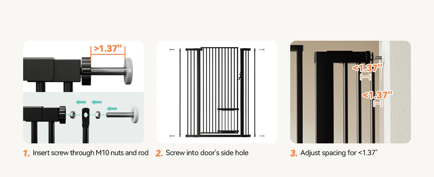 Extra-Tall Pressure Mounted Easy Walk-Thru Pet Gate