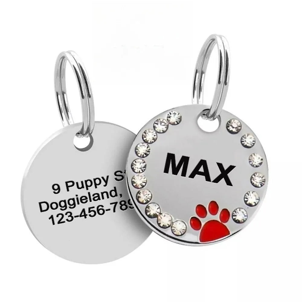 Engraved Stainless Steel Pet Pendant ID Tag