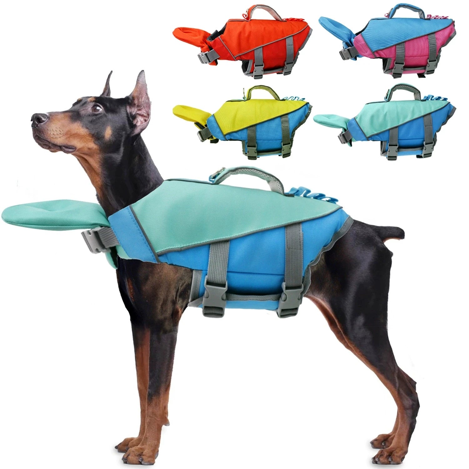 High Visibility Dog Lifesaver Vest w/Detachable Chin Pad