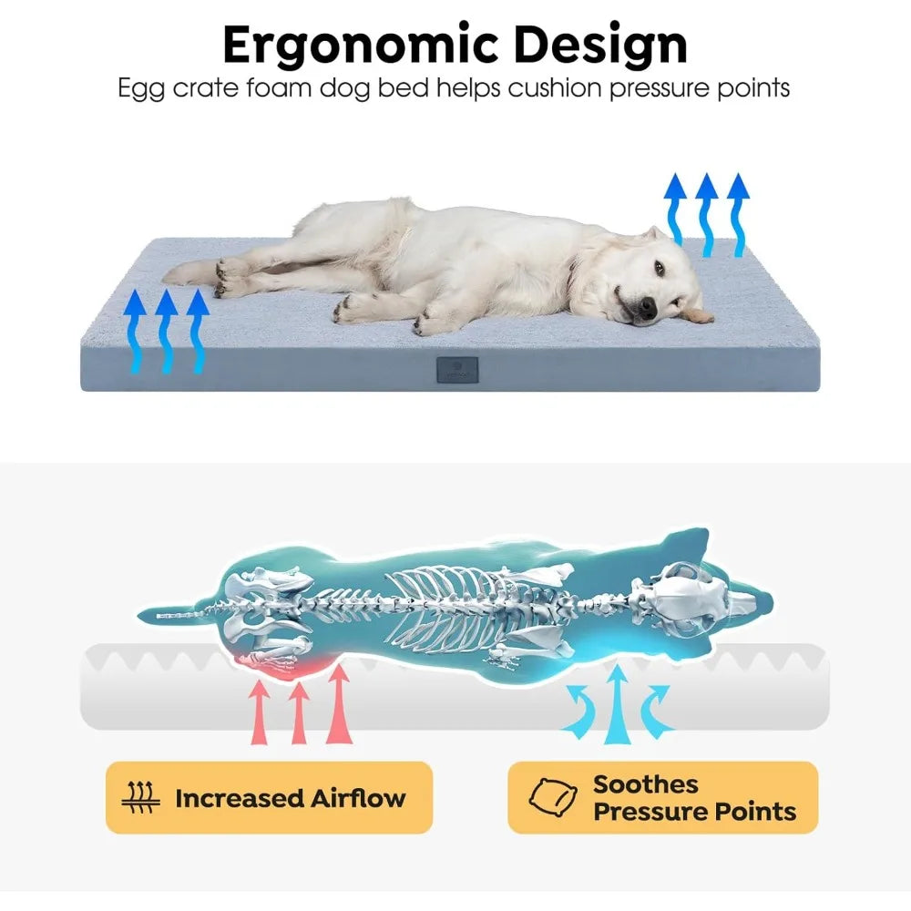 Three-Sided Guardrail Elevated Pet Bed w/Foam Cushion