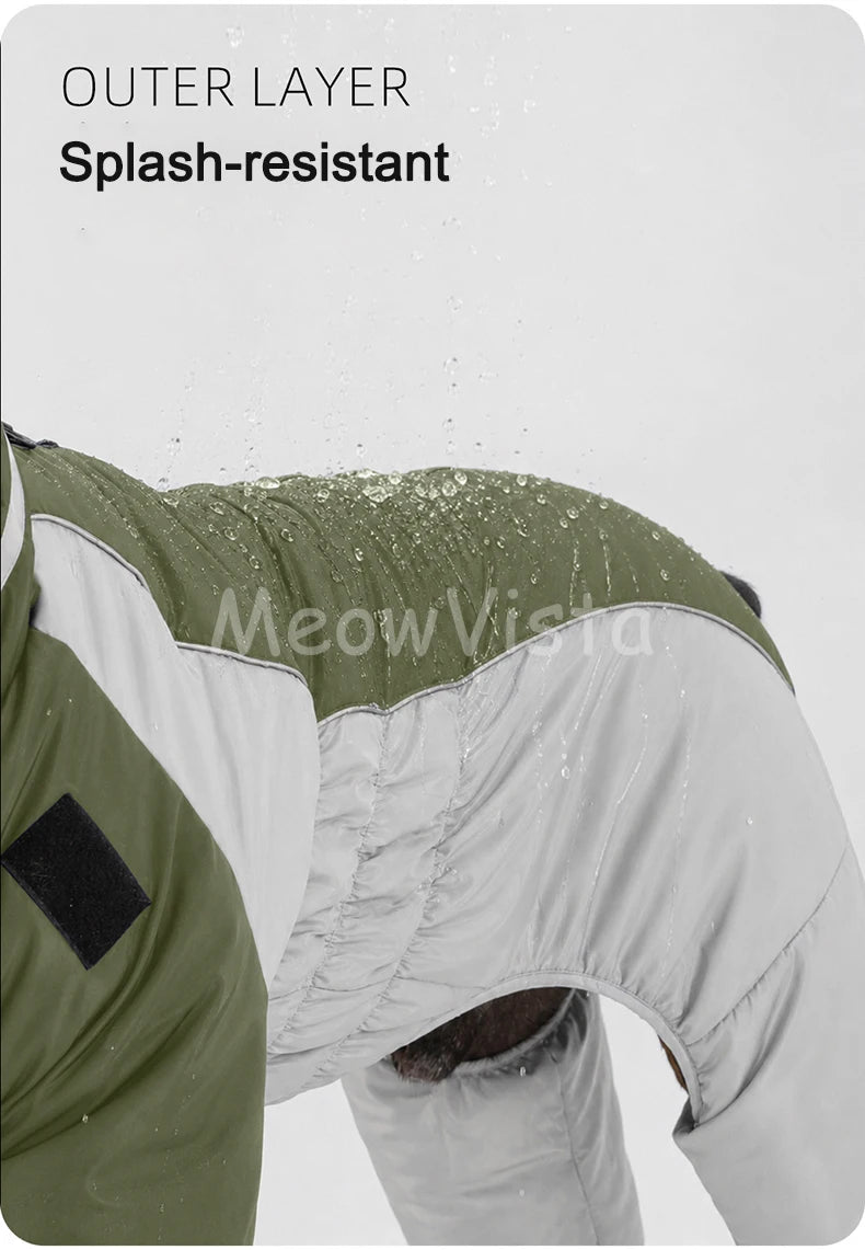 Thick Warm Turtleneck 4‑Legged Dog Snowsuit