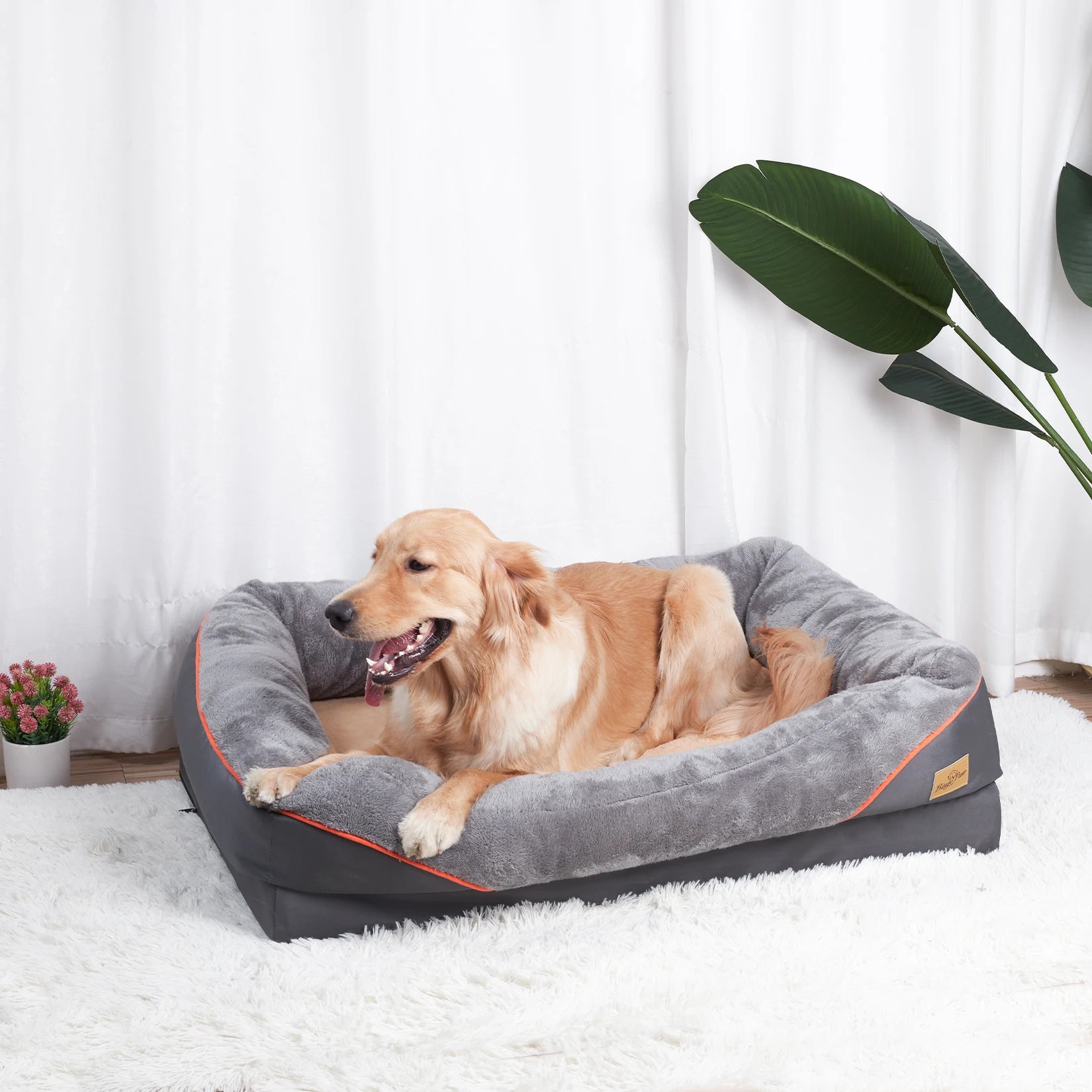 Cozy Comfortable Large Bolster Dog Bed