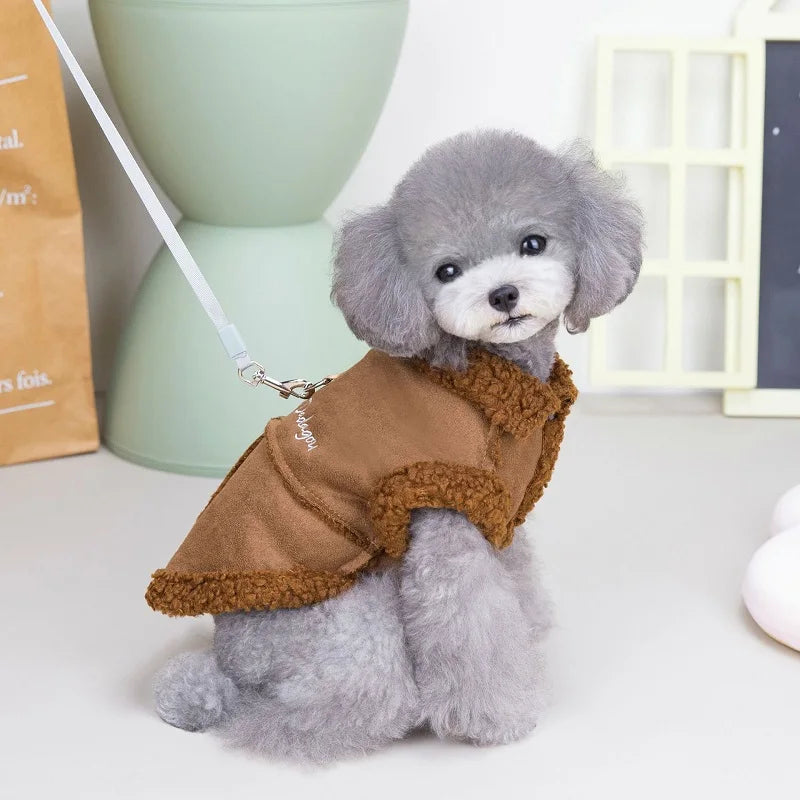 Thickened Solid Fleece Plush Dog Vest