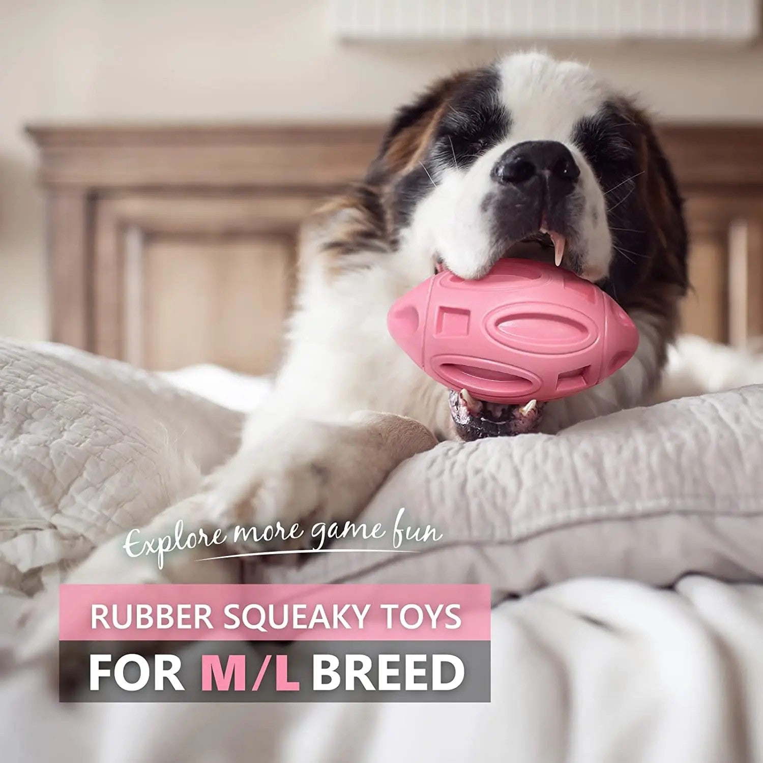Ultra-Durable Rubber Squeaky Chew & Fetch Dog Ball