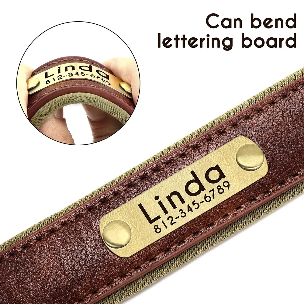 Customized Soft Padded Leather Dog Collar