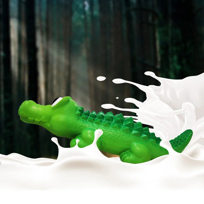 Squeaky Rubber Crocodile Dog Chew Toy