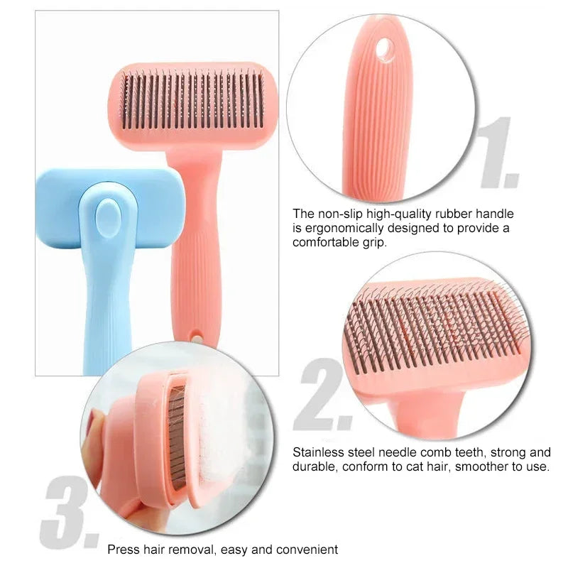 Self-Cleaning Pet Grooming Slicker Brush