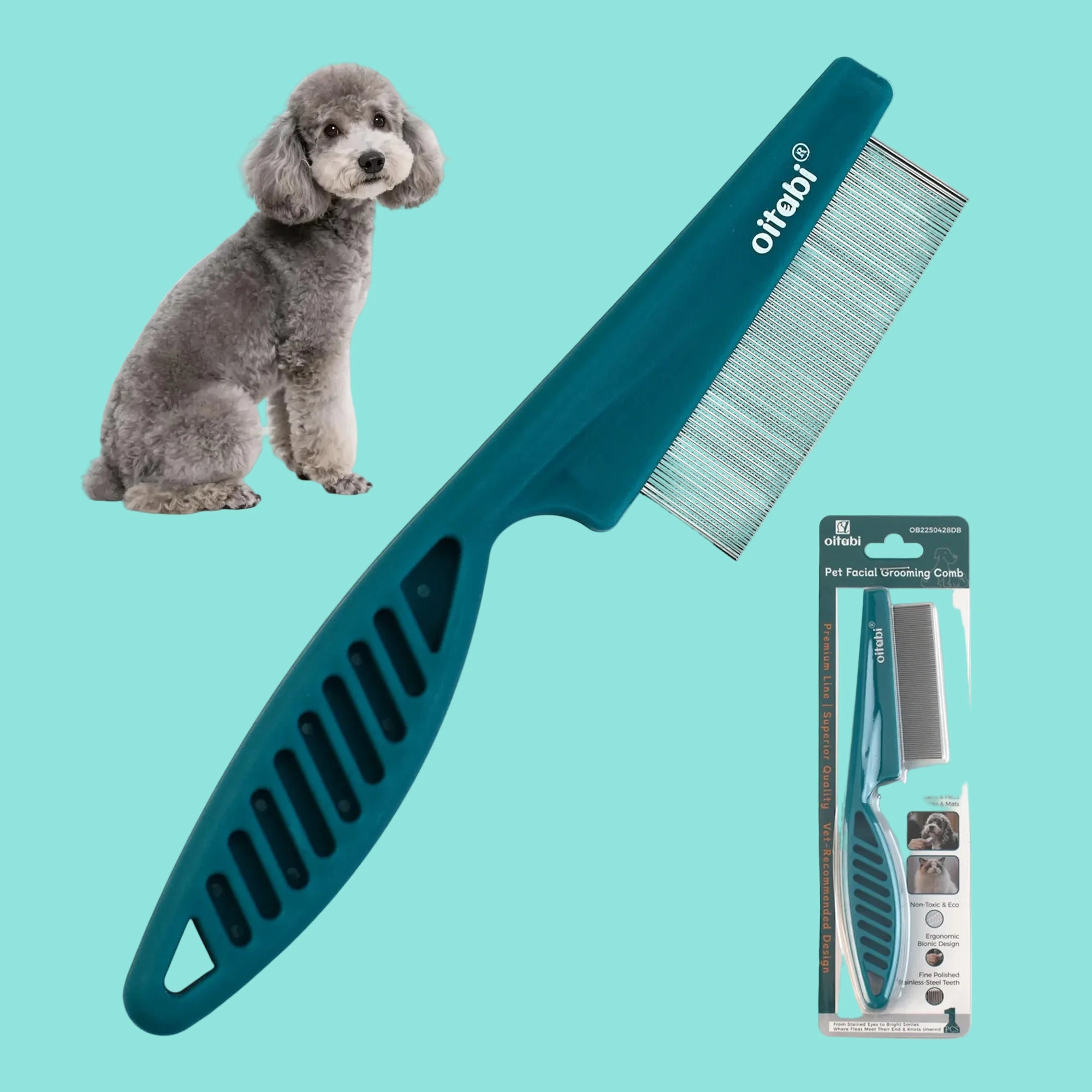 Fine Tooth Dog Grooming & Flea Removal Comb