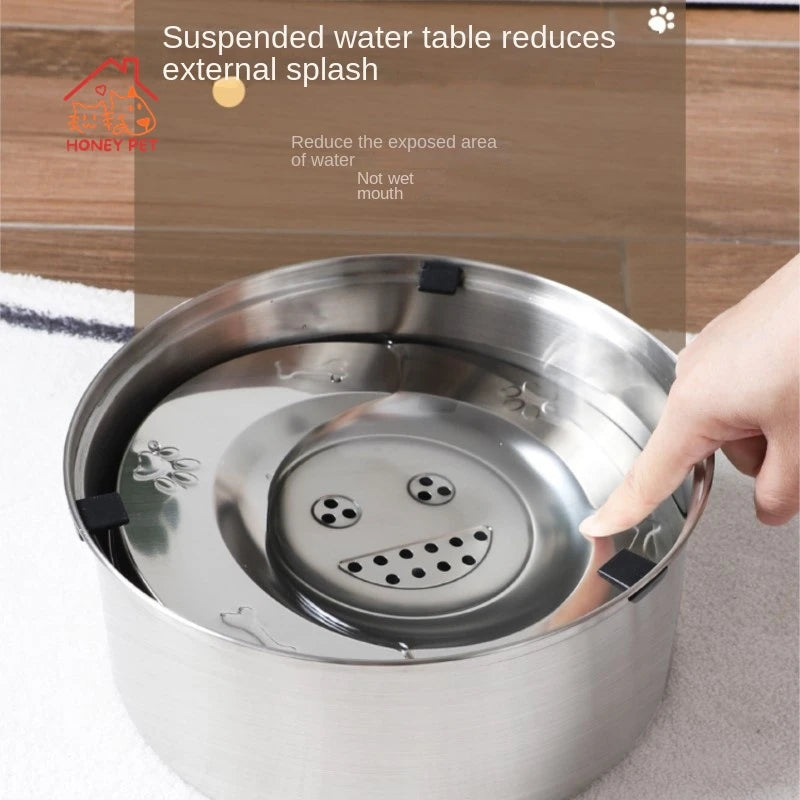 Honey Pet Large Capacity 304 Stainless Steel Suspension Water Bowl