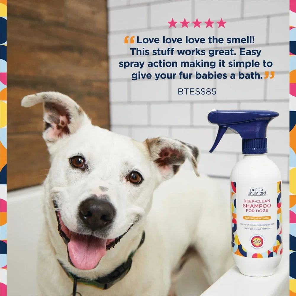 Vanilla Ginger Waterless Deep Clean Dog Shampoo Spray w/2-Way Cleaner Foamer