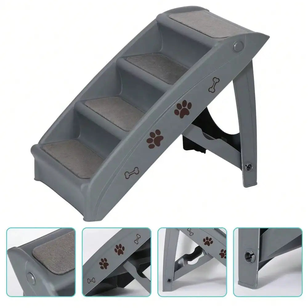 Foldable 4-Step Indoor-Outdoor Dog Stairs