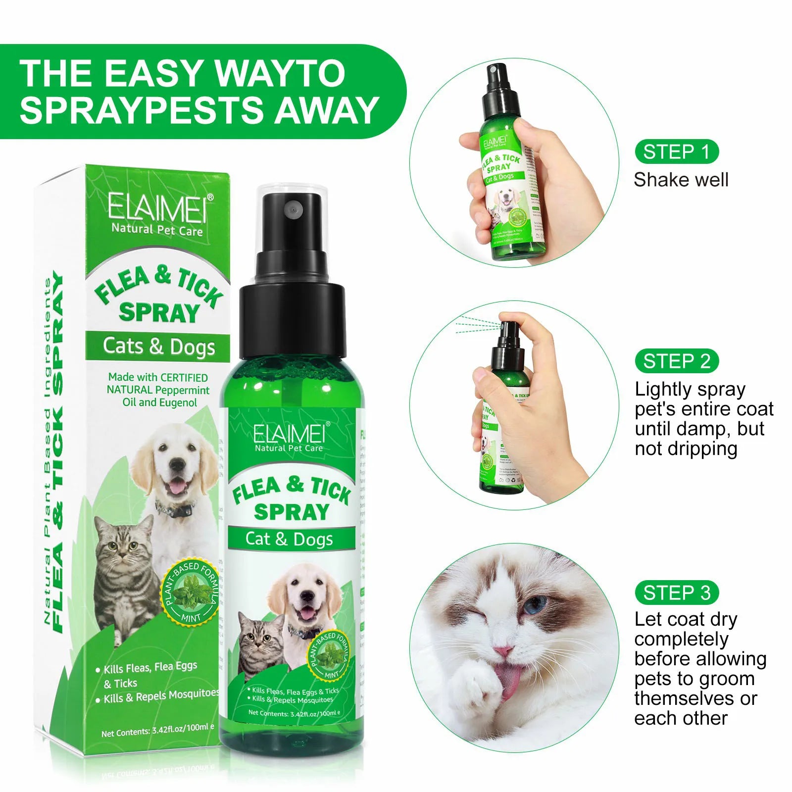 Easy-to-Use Pet Flea & Tick Spray