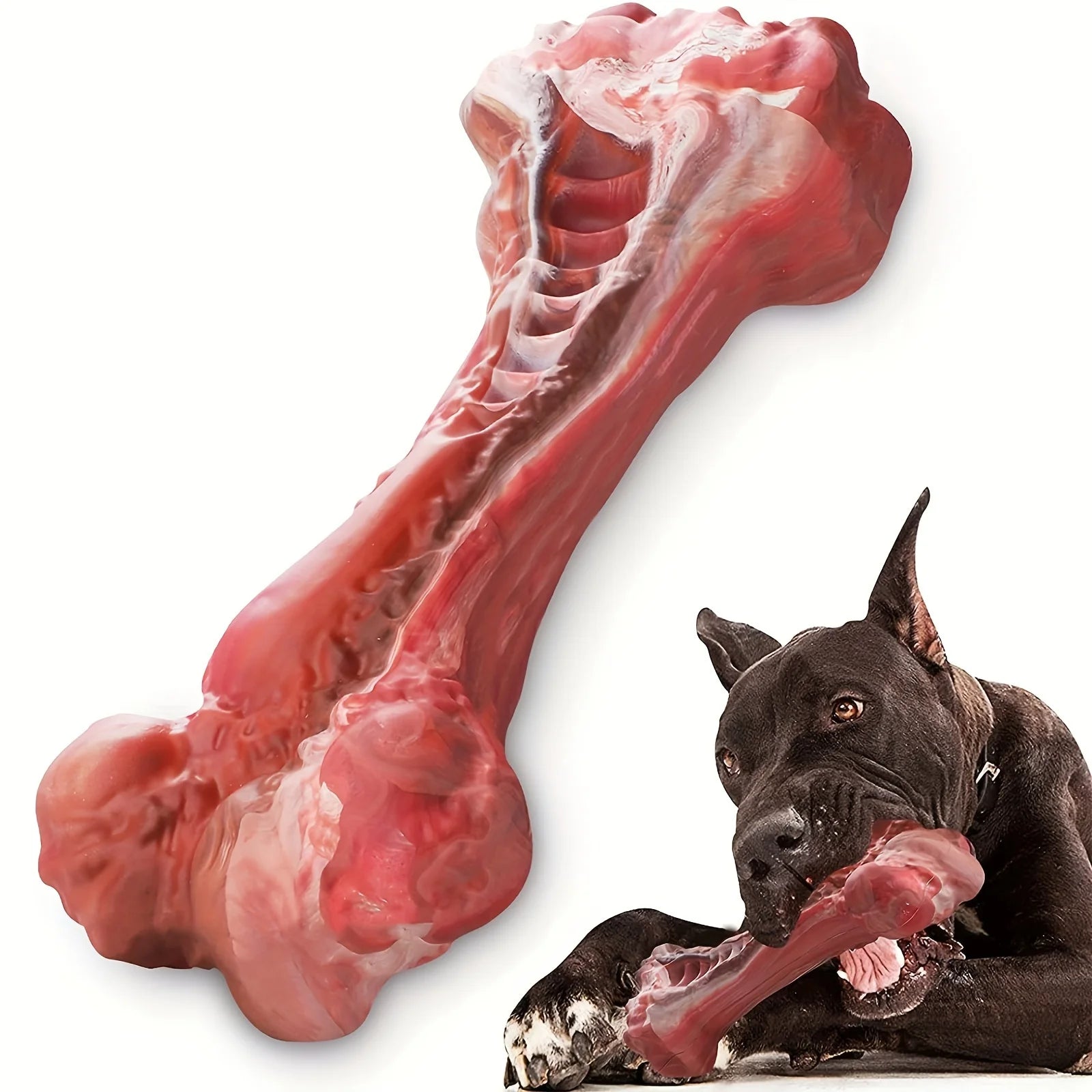 Bone-Shaped Indestructible Rubber Dog Chew Toy