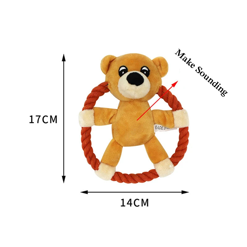 Cartoon Cotton Rope Dog Fetch Toys