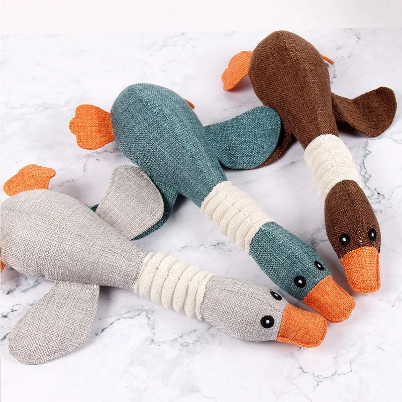 Mallard Duck Plush Dog Toy w/Squeaker