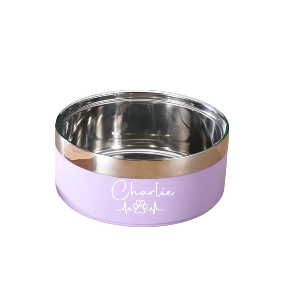 Custom Engraved Stainless Steel Non-Slip Double Layer Pet Bowl