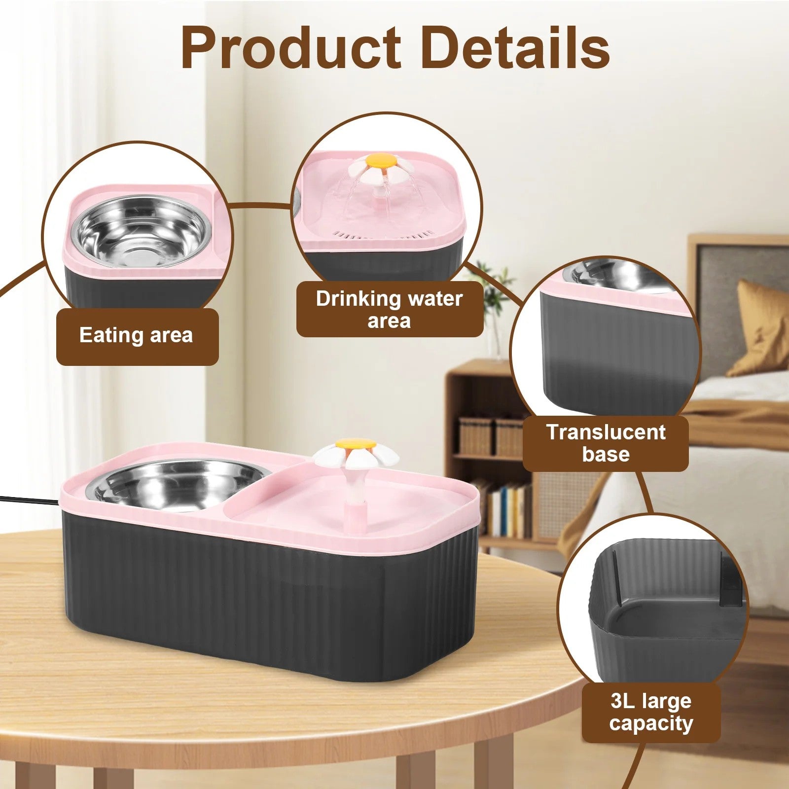Automatic 2-in-1 Pet Feeder & Water Fountain