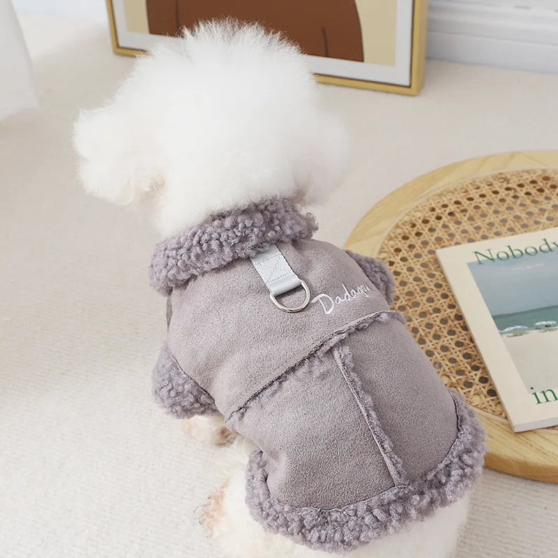 Thickened Solid Fleece Plush Dog Vest