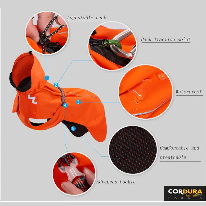 Fashion Waterproof Pet Windbreaker Rain Jacket