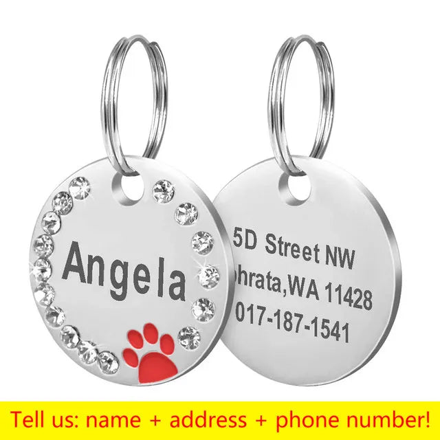 Engraved Stainless Steel Pet Pendant ID Tag