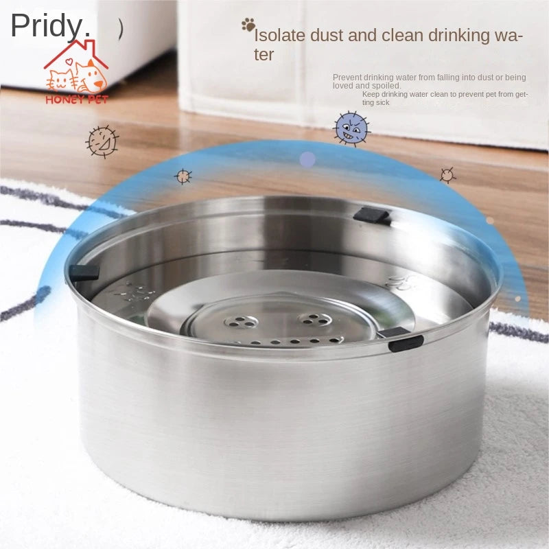 Honey Pet Large Capacity 304 Stainless Steel Suspension Water Bowl