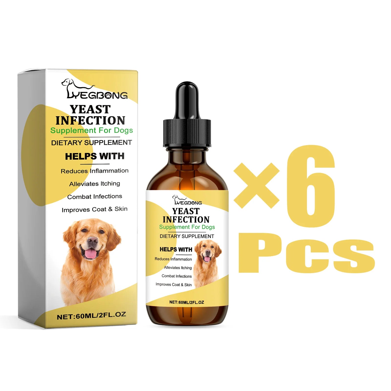 Natural Anti-Inflammatory Pet Yeast Infection Herbal Supplement Drops