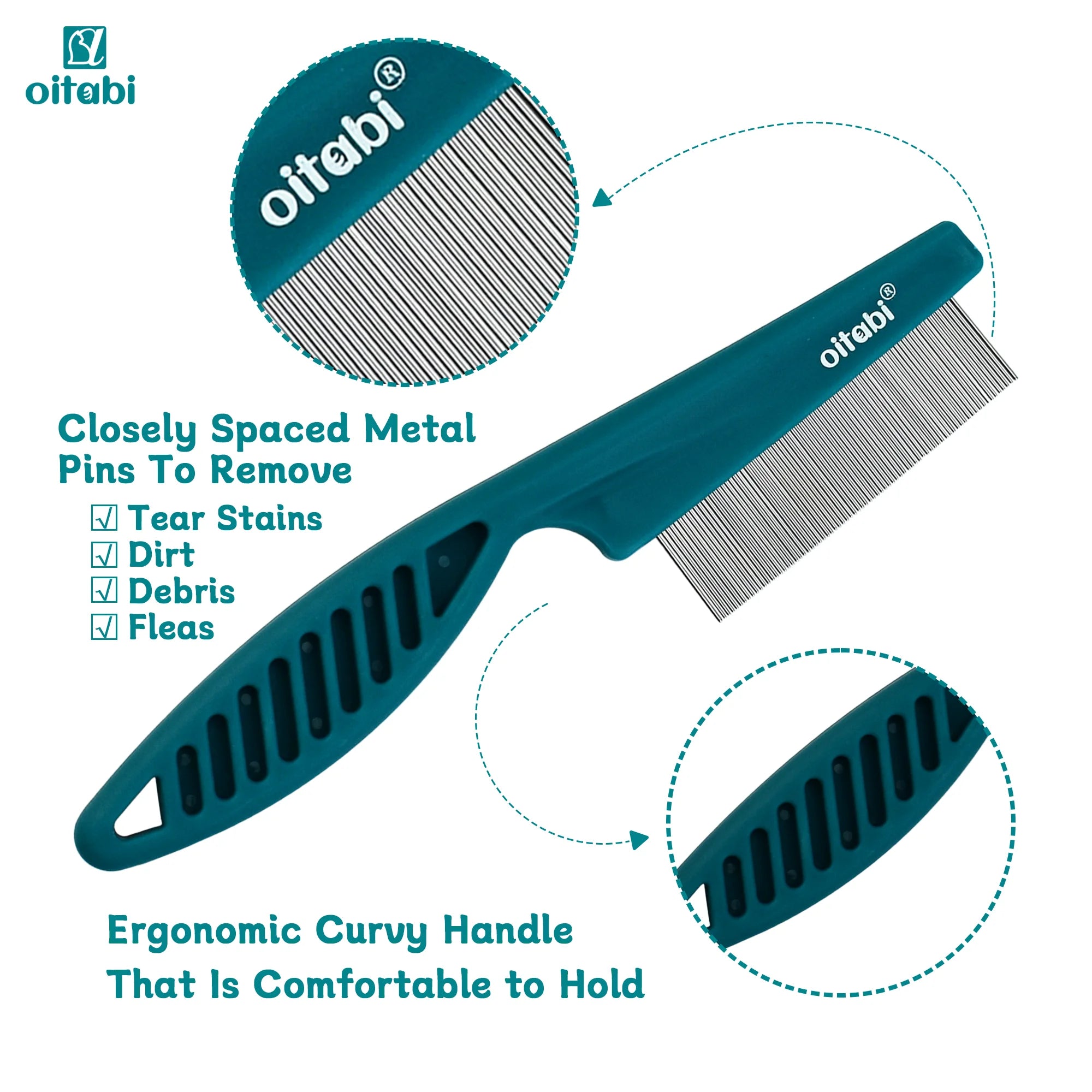 Fine Tooth Dog Grooming & Flea Removal Comb