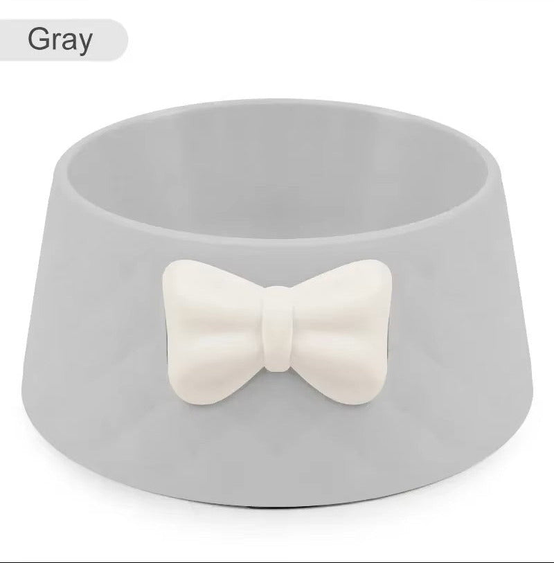 Lovely Bowknot Diamond Pattern Pet Bowl