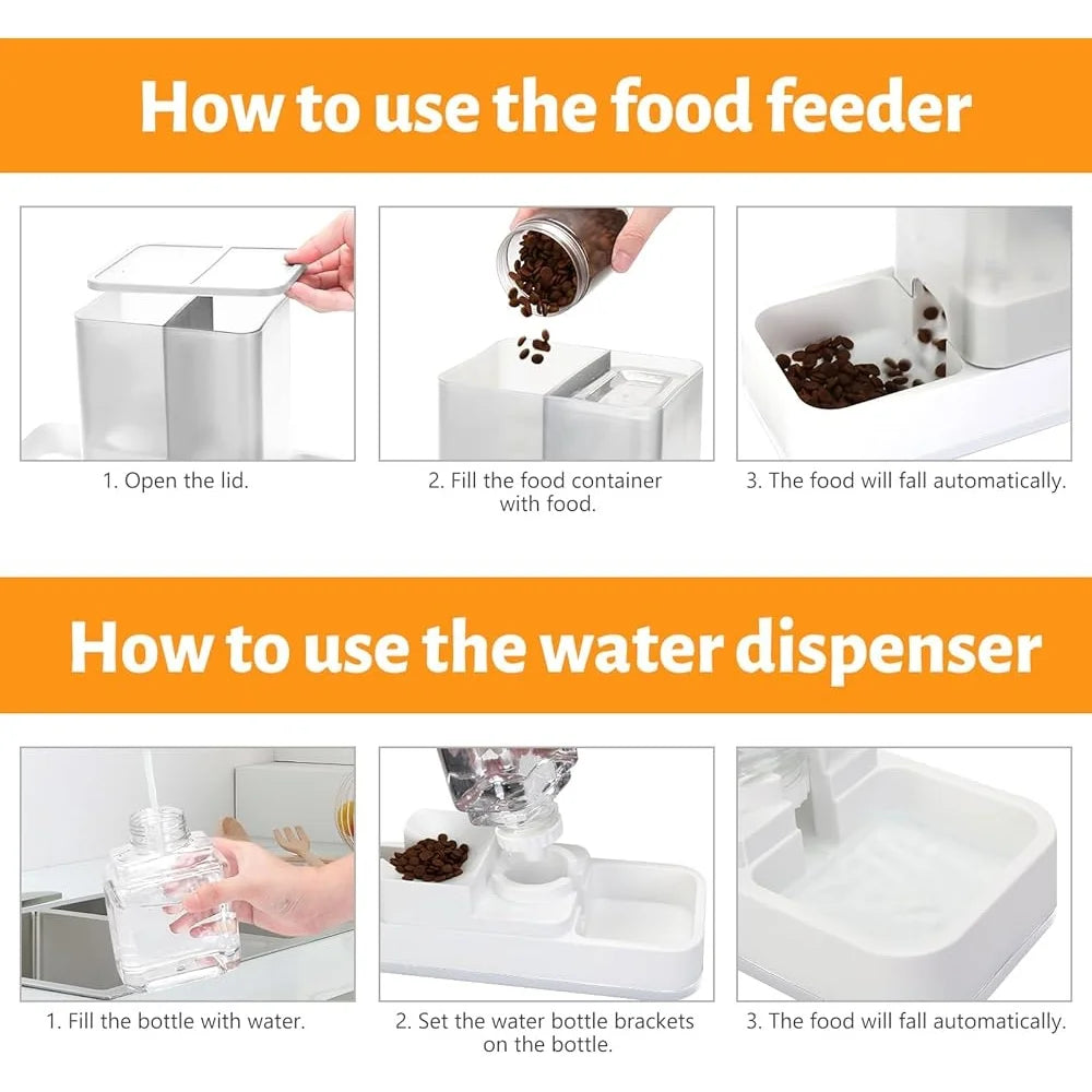 Small Pet Gravity Feeder & Water Dispenser