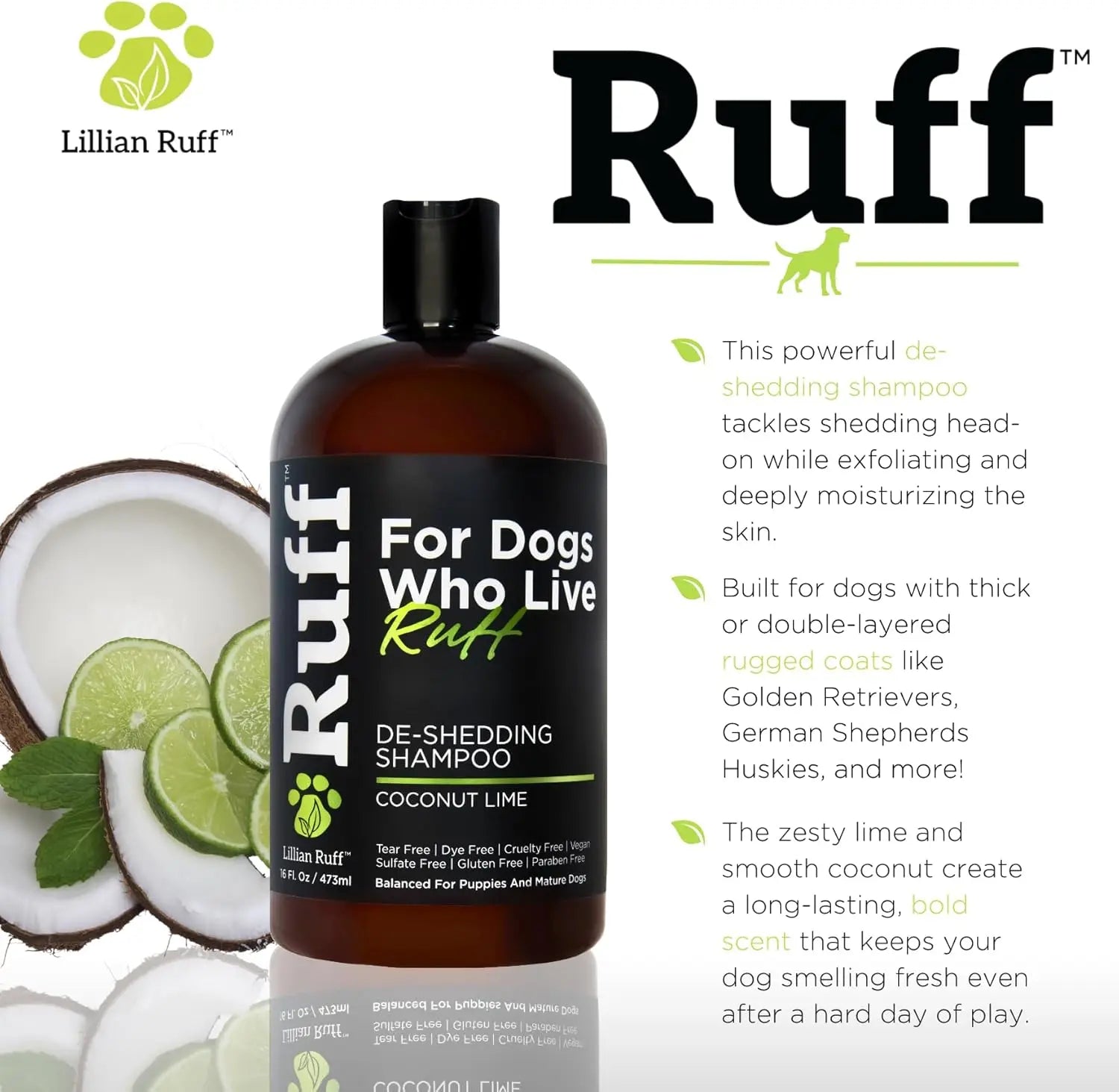 Dog De-Shedding Shampoo & Revitalizing Conditioner Set