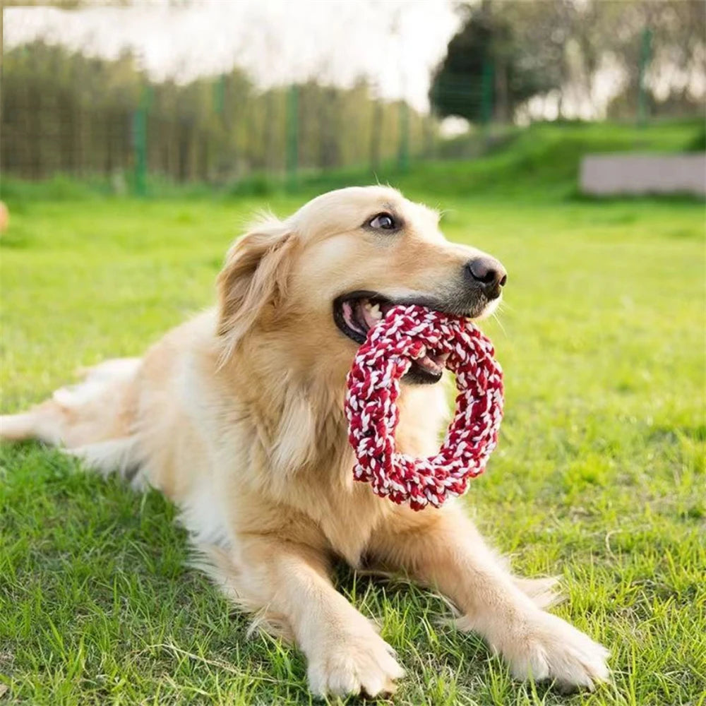 Tough Cotton Rope Knot-Ring Dog Toy