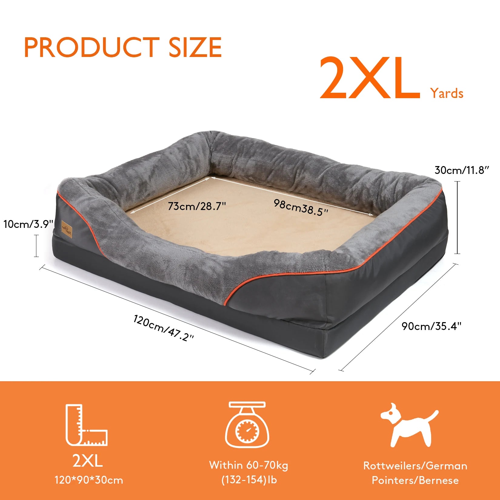 Cozy Comfortable Large Bolster Dog Bed
