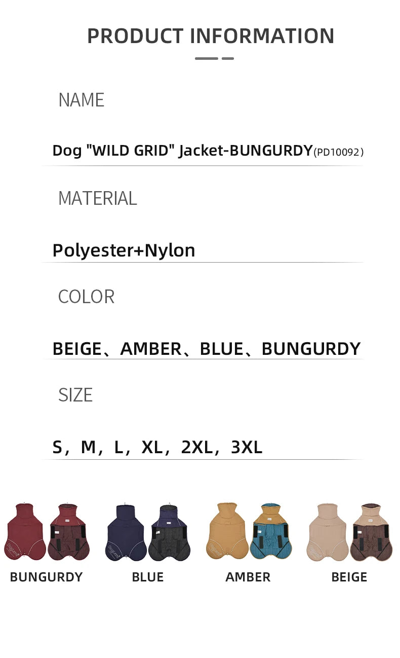 Winter Waterproof Insulated Softshell Dog Parka