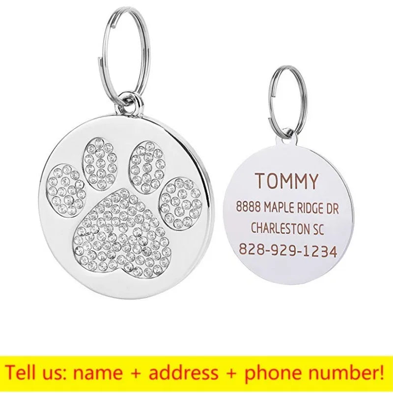 Engraved Stainless Steel Pet Pendant ID Tag