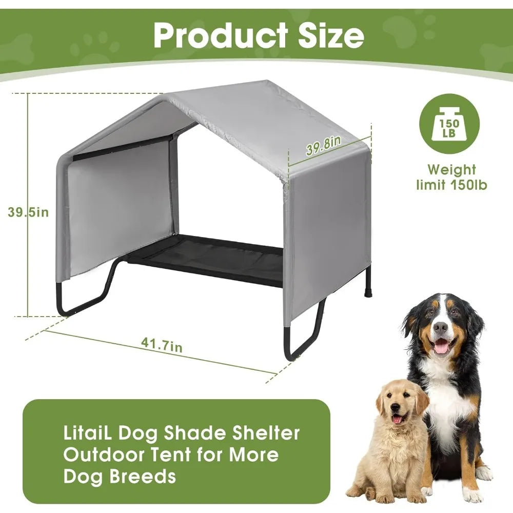 Modern Waterproof Elevated Outdoor Dog Bed w/Canopy