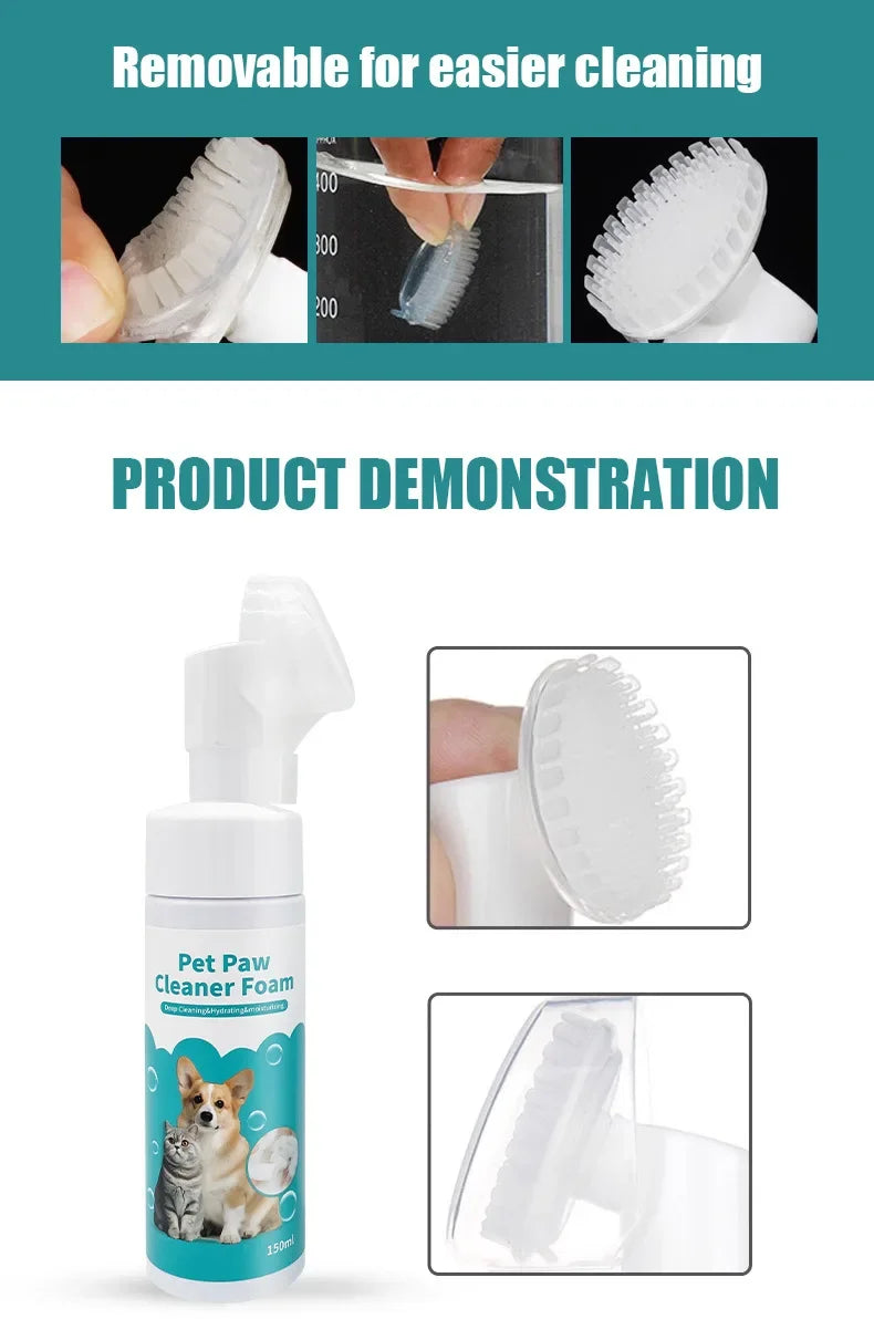 Water-Free Pet Paw Cleaning Foam