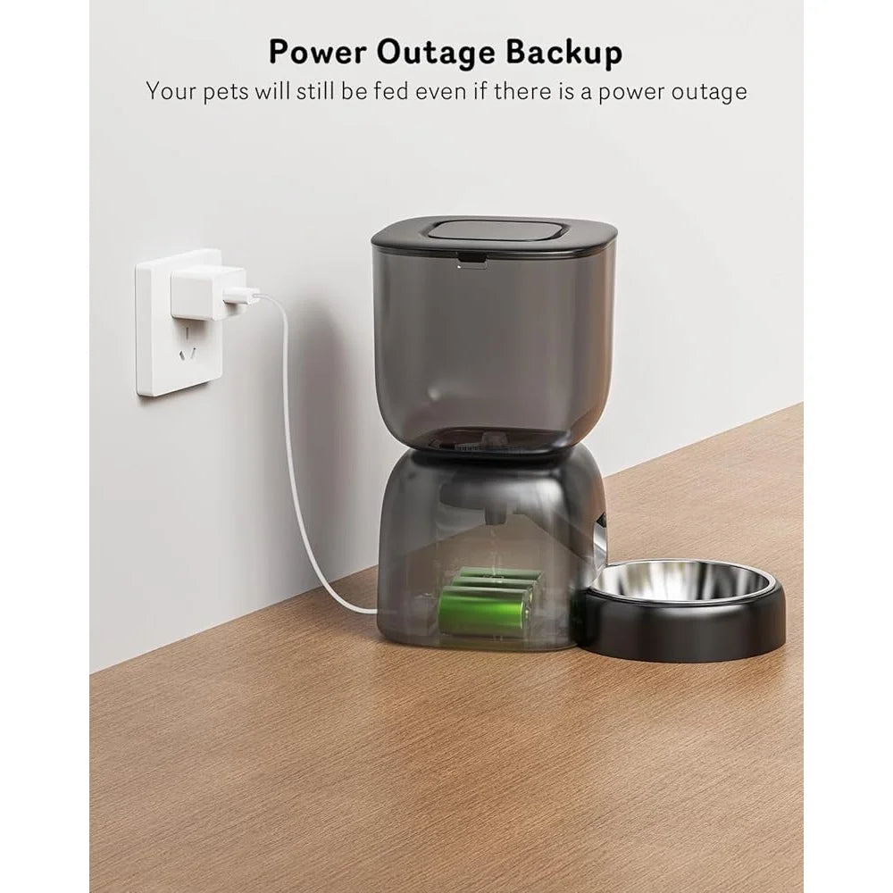 Automatic Pet Food Dispenser w/Battery Backup & Double Lock Security