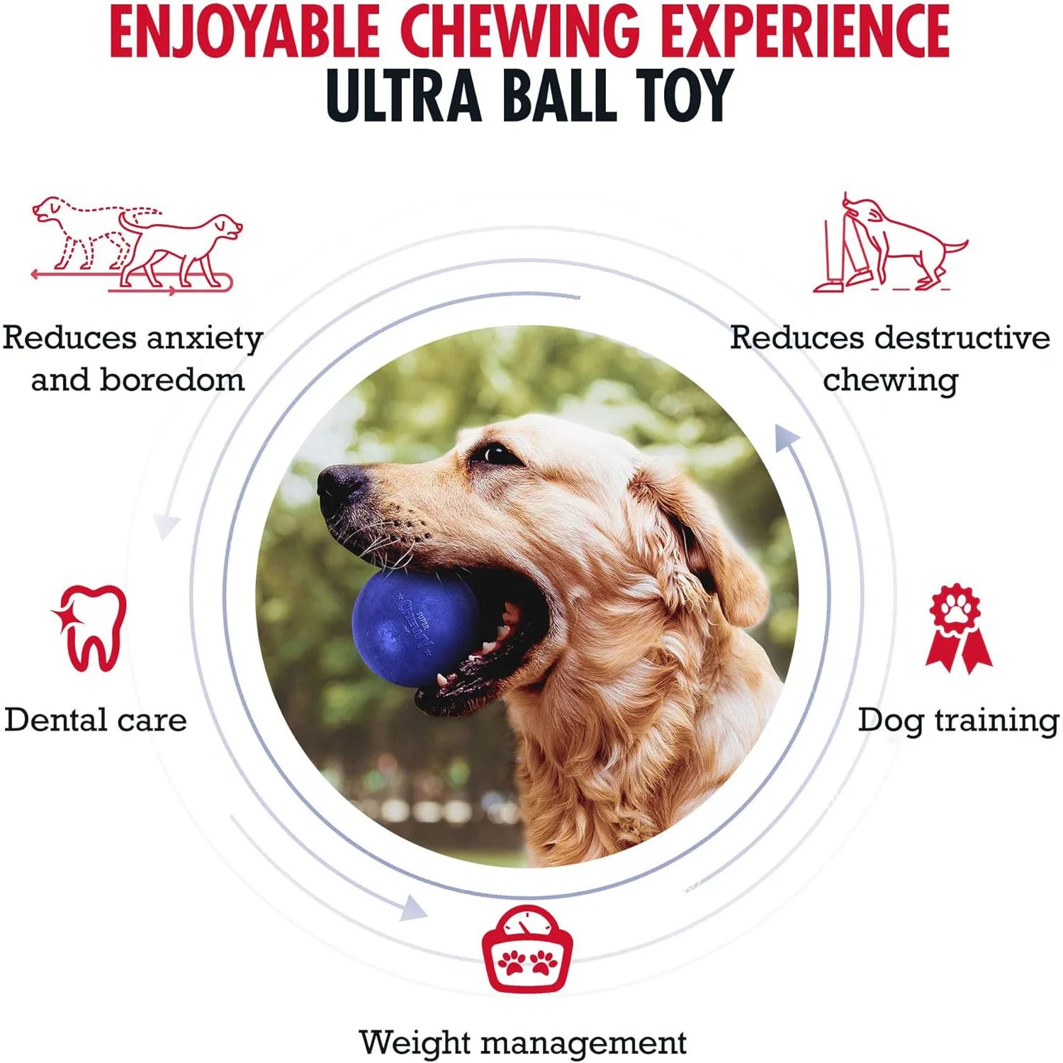 Super Chewy Tough Natural Rubber Dog Ball