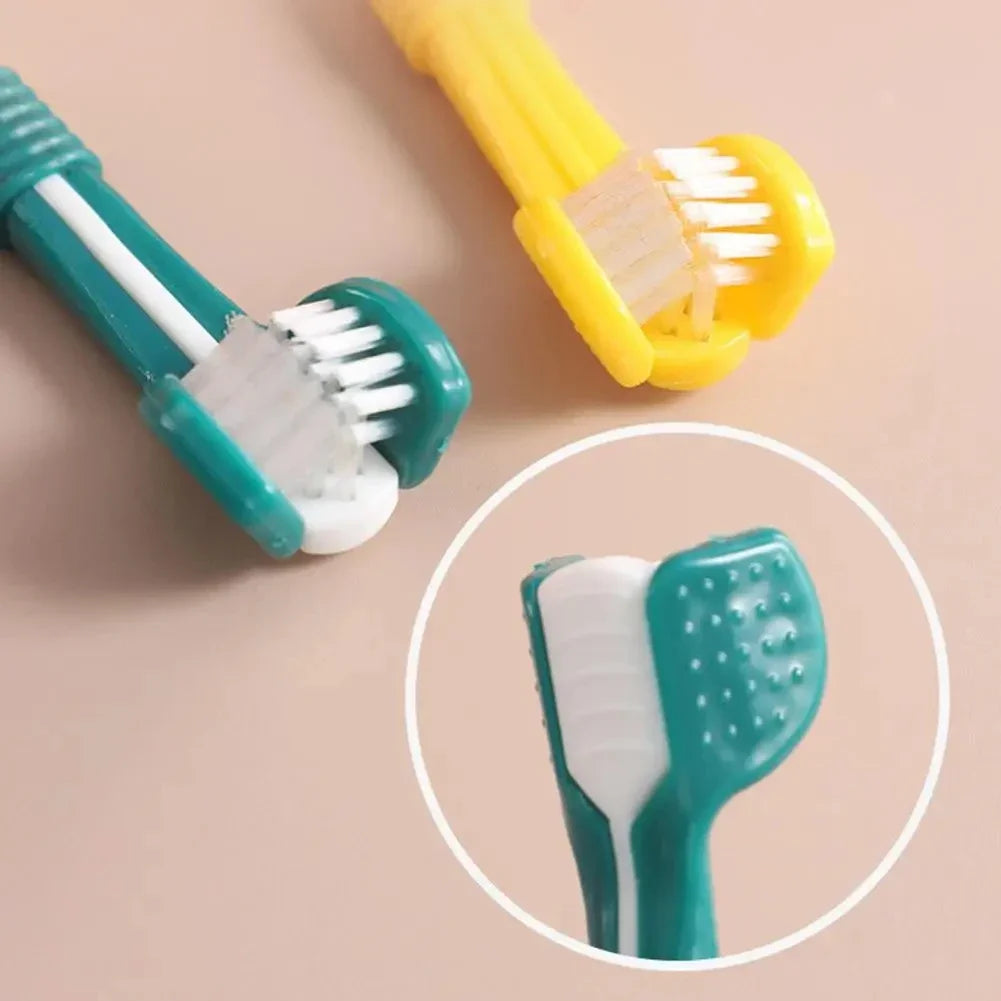 3-Sided Tartar Cleaning Pet Toothbrush