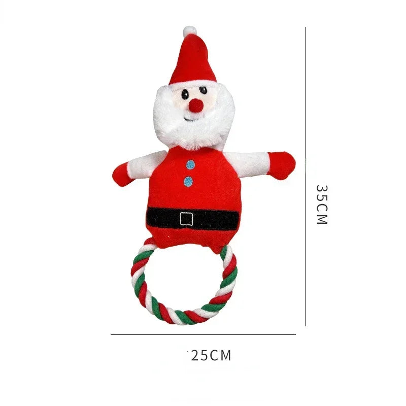 Christmas Series Stuffed Plush Dog Rope Toys