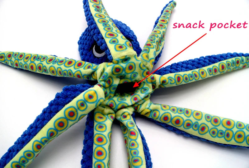 Octopus Shaped Plush Dog Squeaky Toy