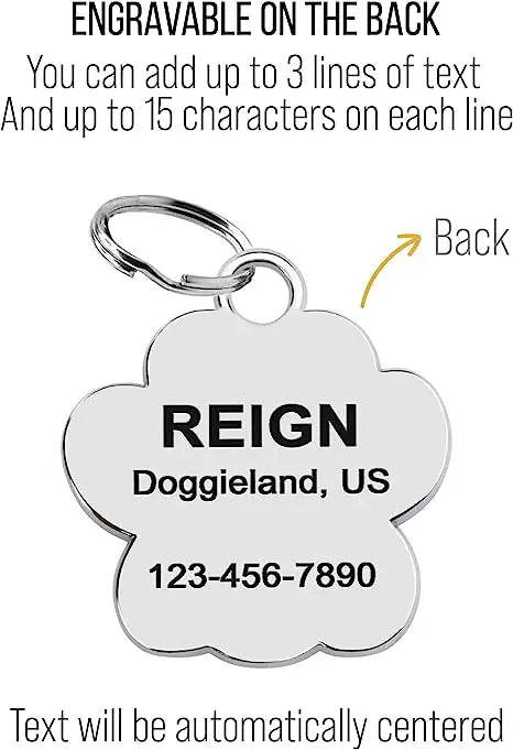 Engraved Stainless Steel Pet Pendant ID Tag