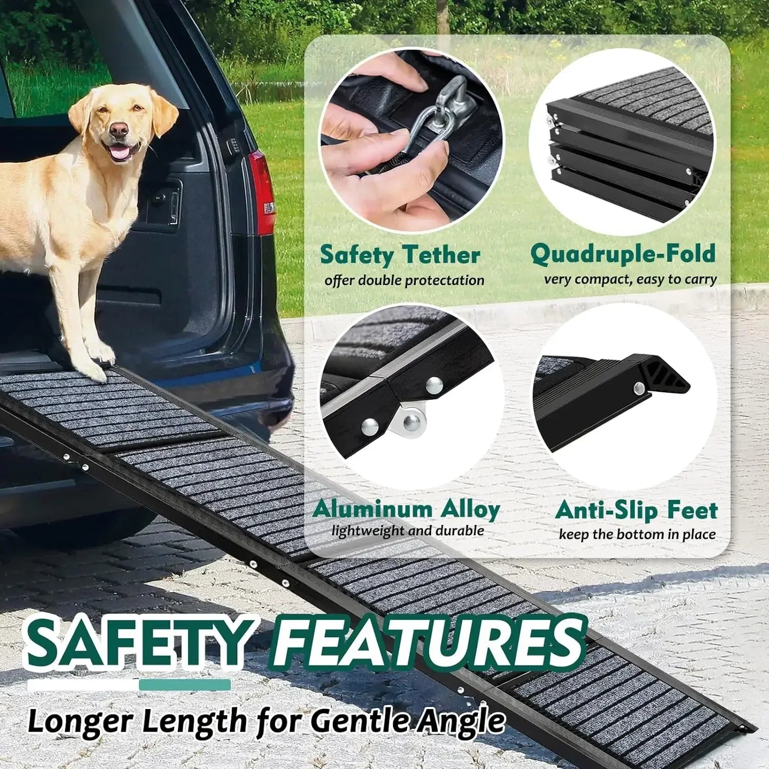 Extra Long Non-Slip Foldable Dog Ramp