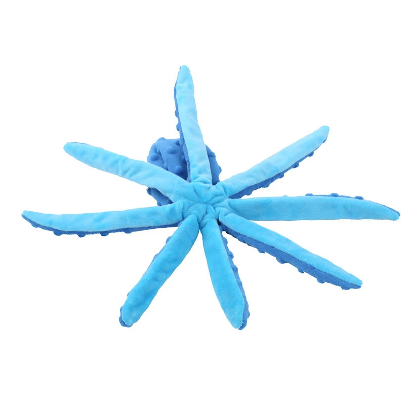 Octopus Shaped Plush Dog Squeaky Toy