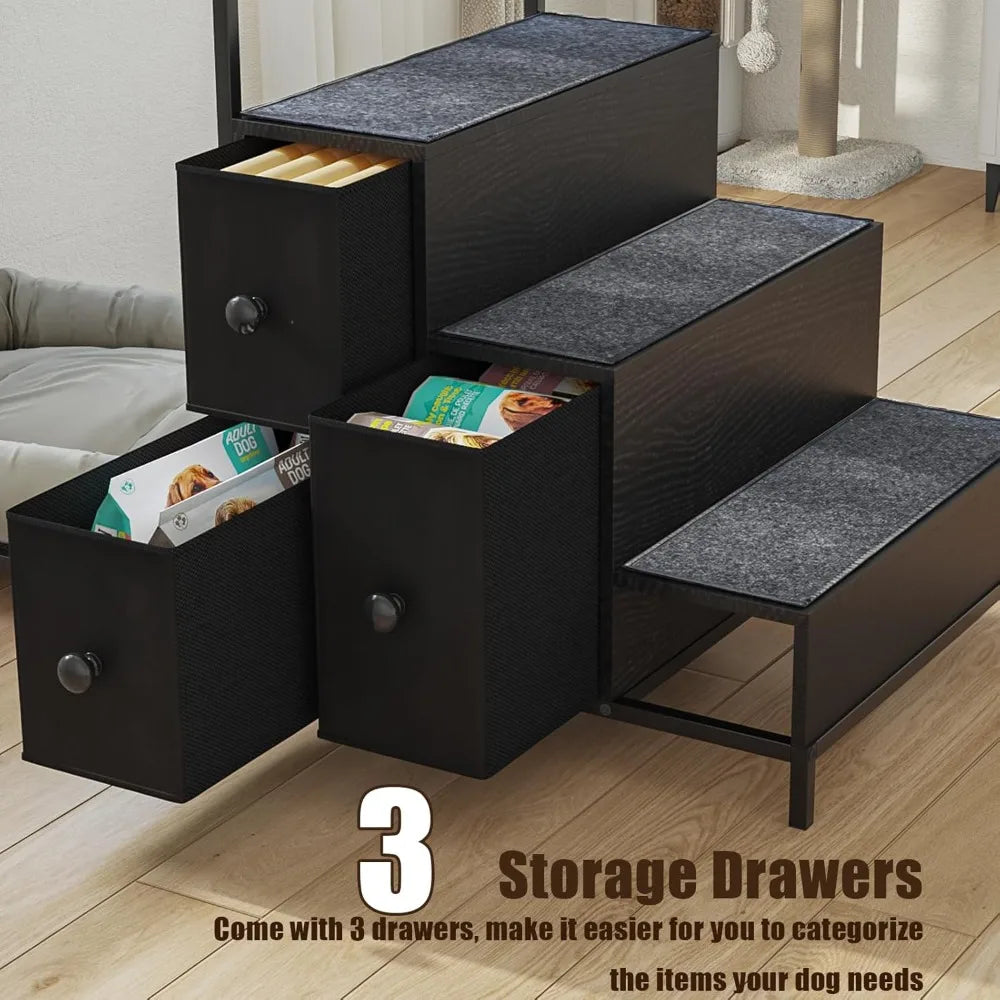 Pet Bunk Bed w/Stairs & Storage