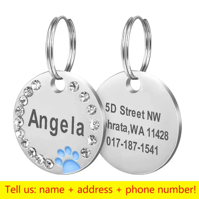 Engraved Stainless Steel Pet Pendant ID Tag