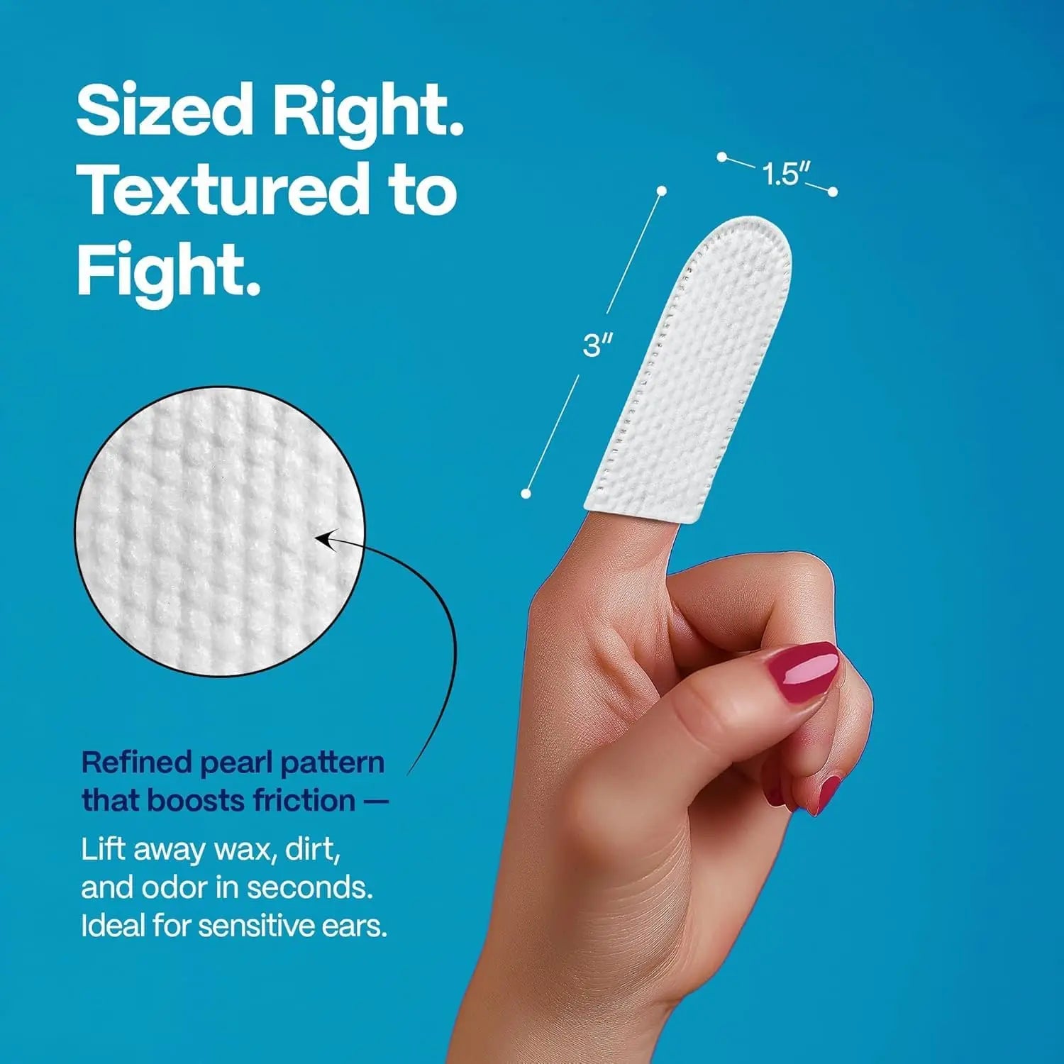 Pet Ear Cleaner Finger Wipes with Eucalyptus, Chamomile & Aloe